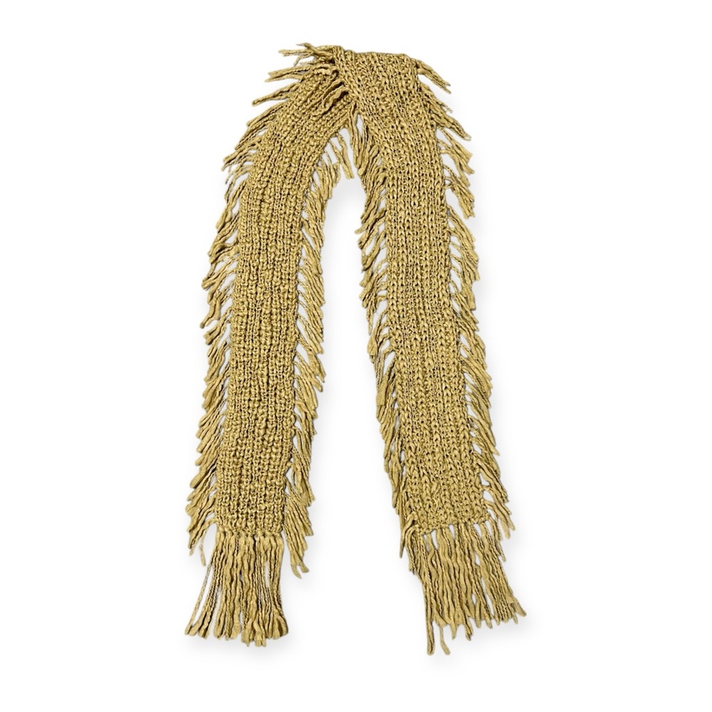 Women's Winter Knit Tan Scarf With Fringe